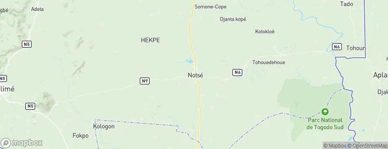 Notsé, Togo Map