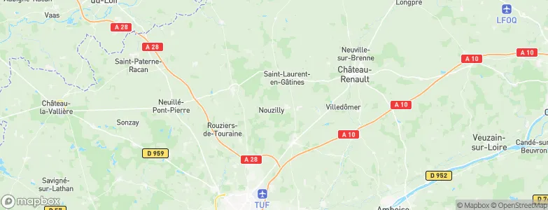 Nouzilly, France Map