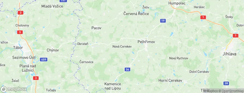 Nová Cerekev, Czechia Map