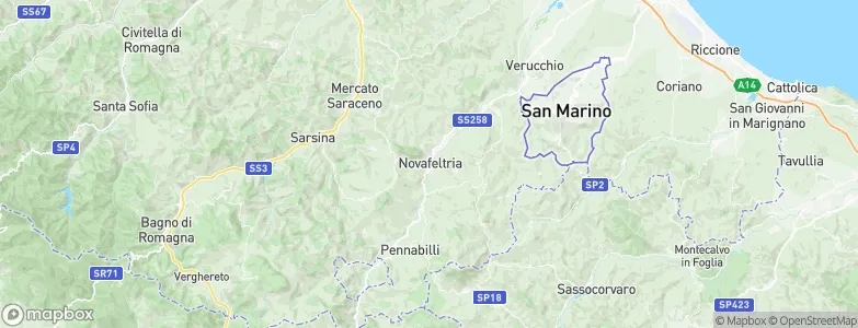 Novafeltria, Italy Map