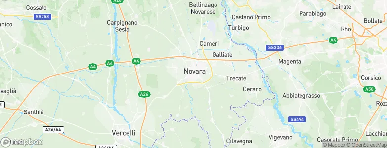 Novara, Italy Map