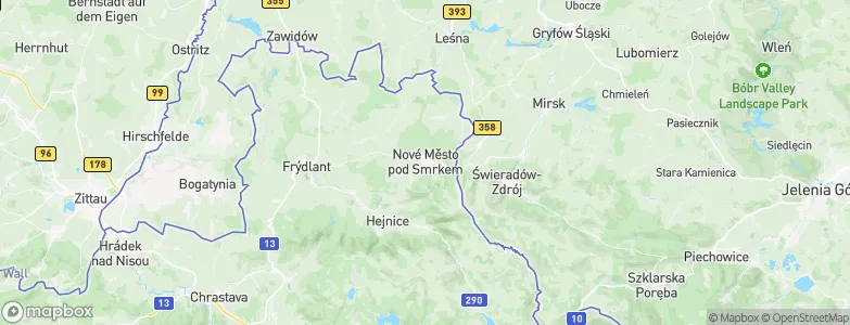 Nové Město pod Smrkem, Czechia Map