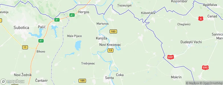 Novi Kneževac, Serbia Map