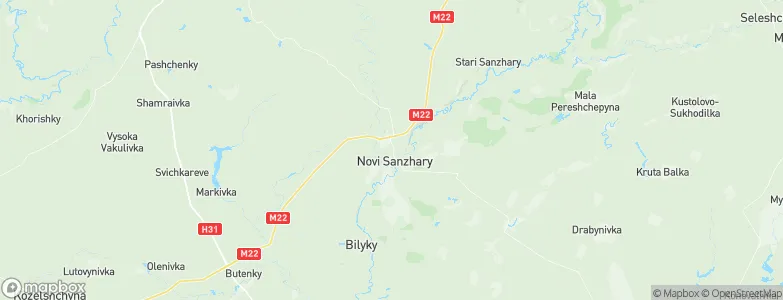 Novi Sanzhary, Ukraine Map