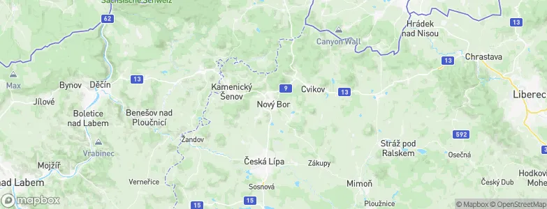 Nový Bor, Czechia Map