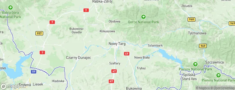 Nowy Targ, Poland Map