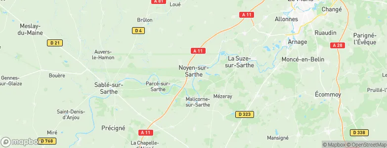 Noyen-sur-Sarthe, France Map