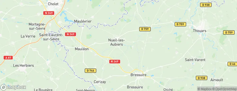 Nueil-les-Aubiers, France Map
