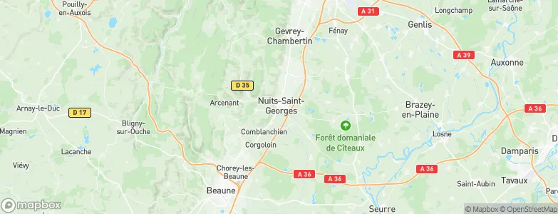 Nuits-Saint-Georges, France Map
