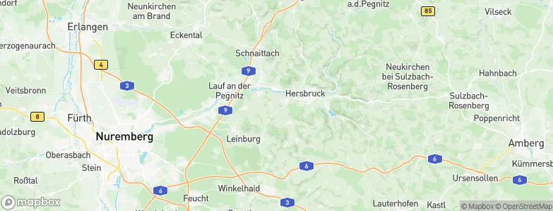 Nürnberger Land, Germany Map
