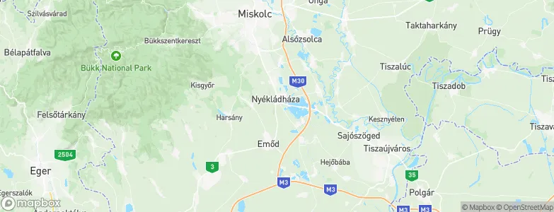 Nyékládháza, Hungary Map