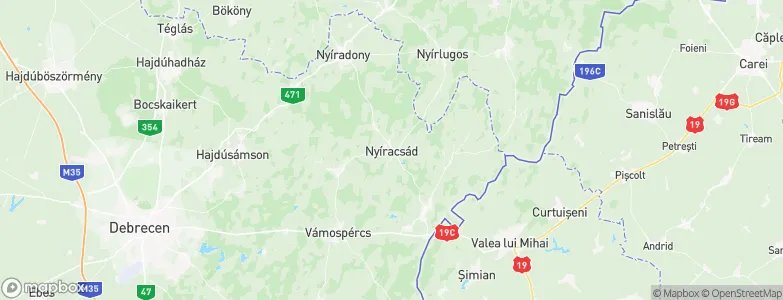 Nyíracsád, Hungary Map