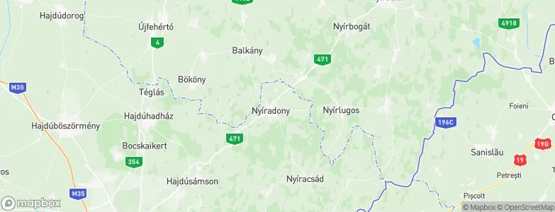 Nyíradony, Hungary Map