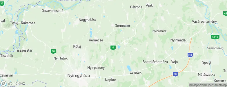 Nyírbogdány, Hungary Map