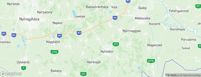 Nyírgyulaj, Hungary Map