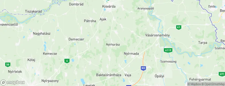 Nyírkarász, Hungary Map
