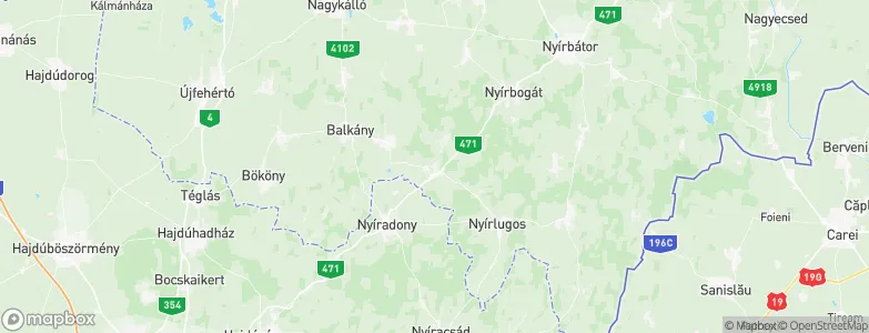 Nyírmihálydi, Hungary Map