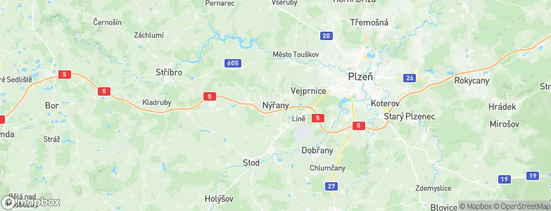 Nýřany, Czechia Map