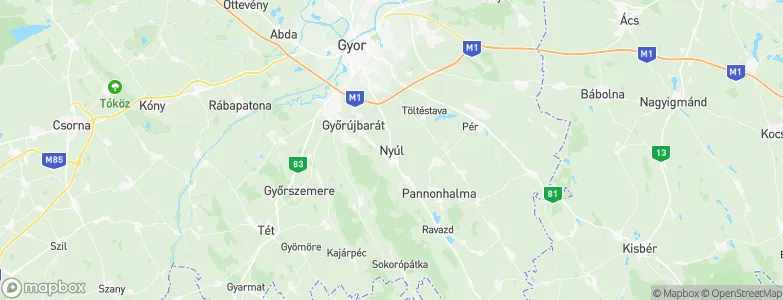 Nyúl, Hungary Map