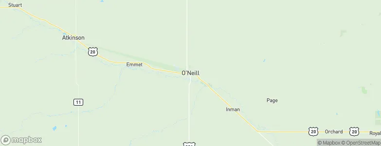 O'Neill, United States Map