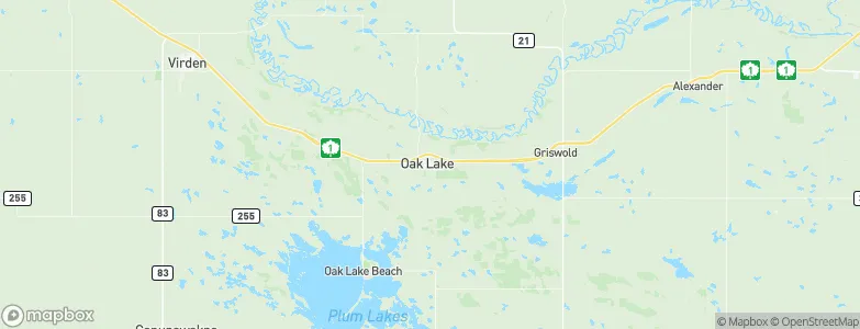 Oak Lake, Canada Map