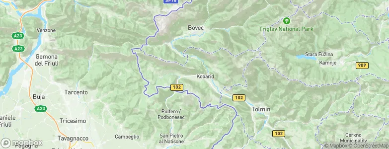 Občina Kobarid, Slovenia Map