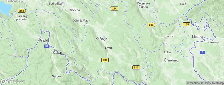 Občina Kočevje, Slovenia Map