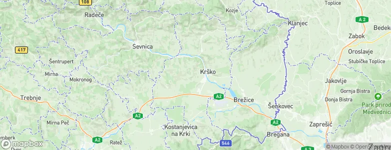 Občina Krško, Slovenia Map