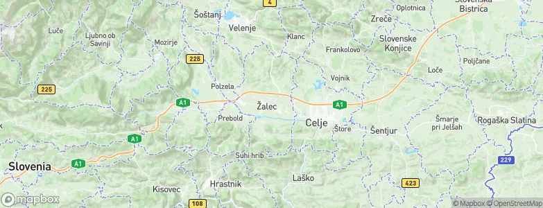 Občina Žalec, Slovenia Map