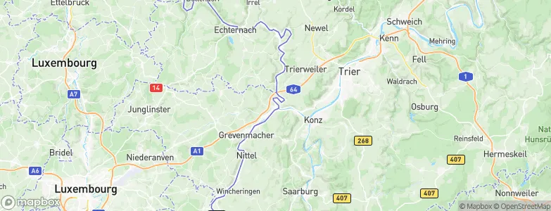 Oberbillig, Germany Map