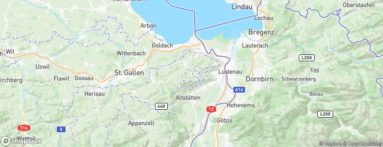 Oberegg District, Switzerland Map