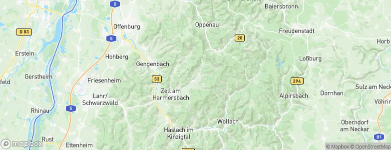 Oberharmersbach, Germany Map