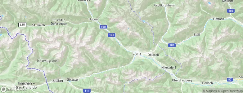 Oberlienz, Austria Map