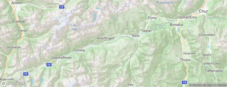Obersaxen, Switzerland Map