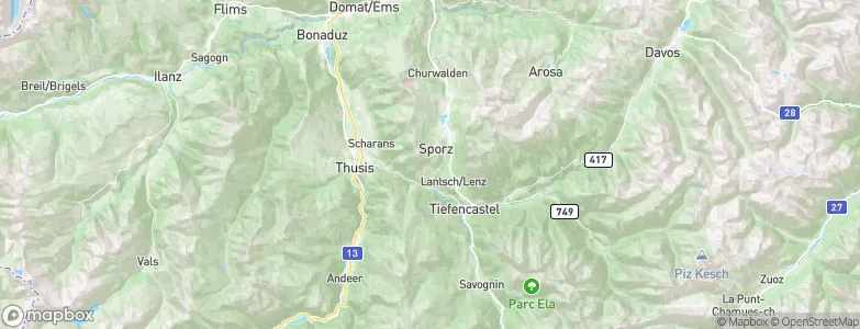 Obervaz, Switzerland Map