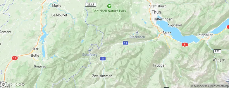 Oberwil im Simmental, Switzerland Map