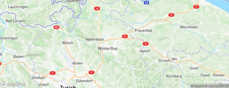 Oberwinterthur (Kreis 2) / Guggenbühl, Switzerland Map