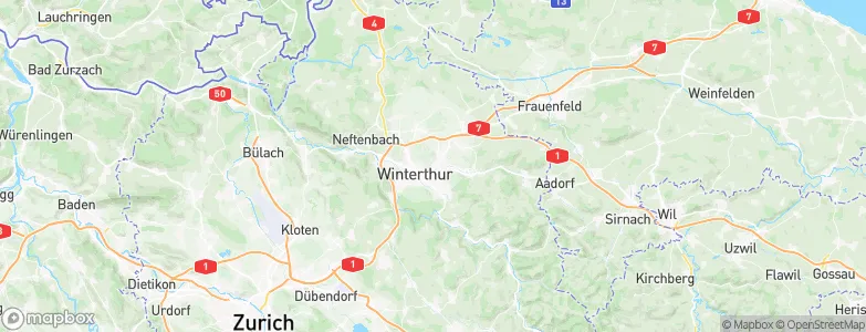 Oberwinterthur (Kreis 2) / Talacker, Switzerland Map