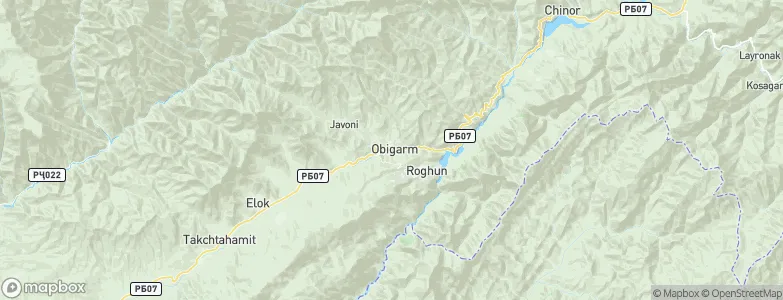Obigarm, Tajikistan Map