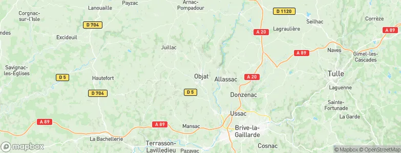 Objat, France Map