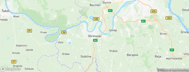 Obrenovac, Serbia Map