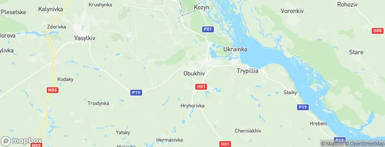 Obukhiv, Ukraine Map