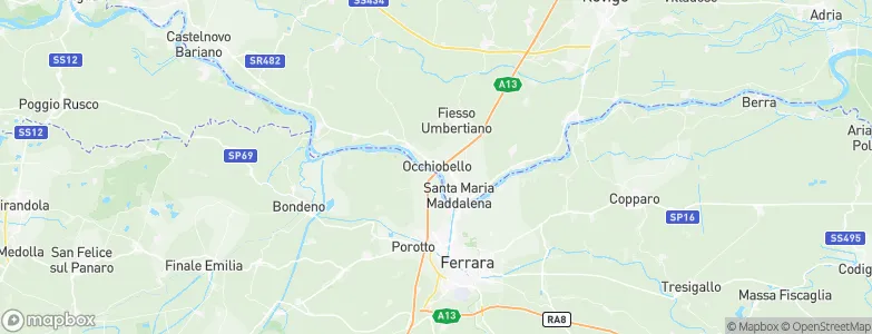 Occhiobello, Italy Map