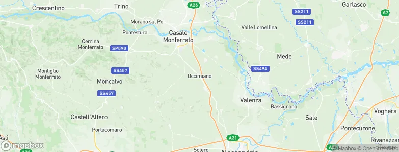 Occimiano, Italy Map