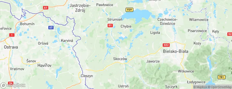 Ochaby, Poland Map