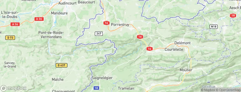 Ocourt, Switzerland Map