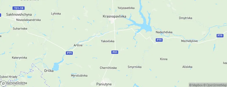 Oddykhne, Ukraine Map