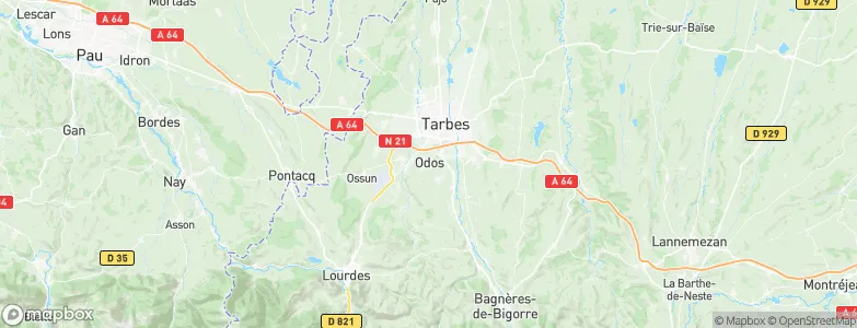 Odos, France Map