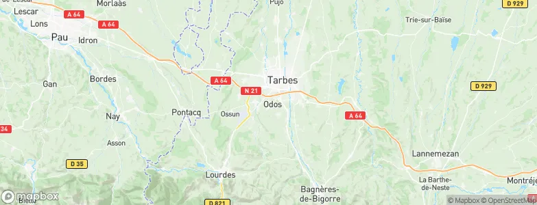 Odos, France Map
