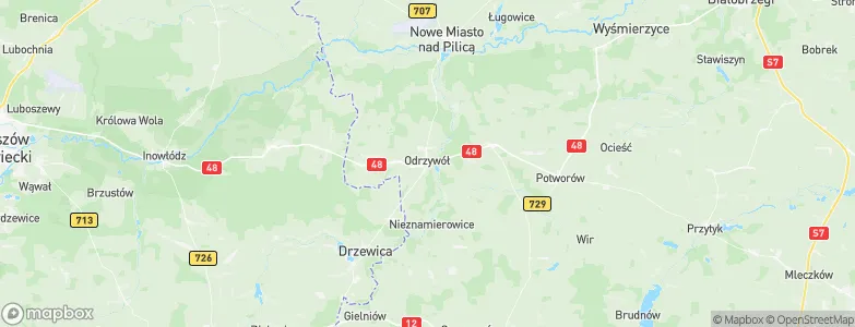 Odrzywół, Poland Map